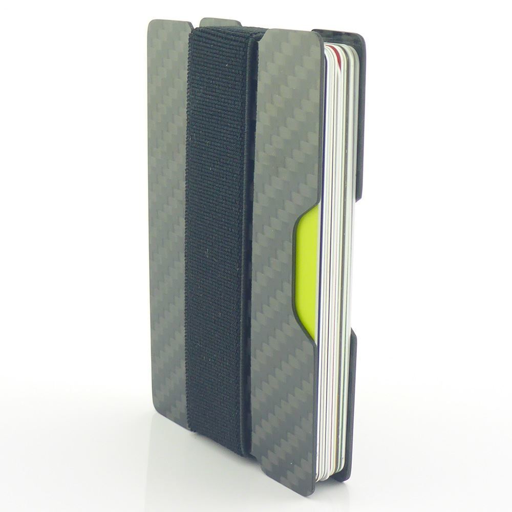 Carbon Fibre RFID protected Slim Card Wallet Money Clip Card Holder Minimalist - Picture 13 of 44