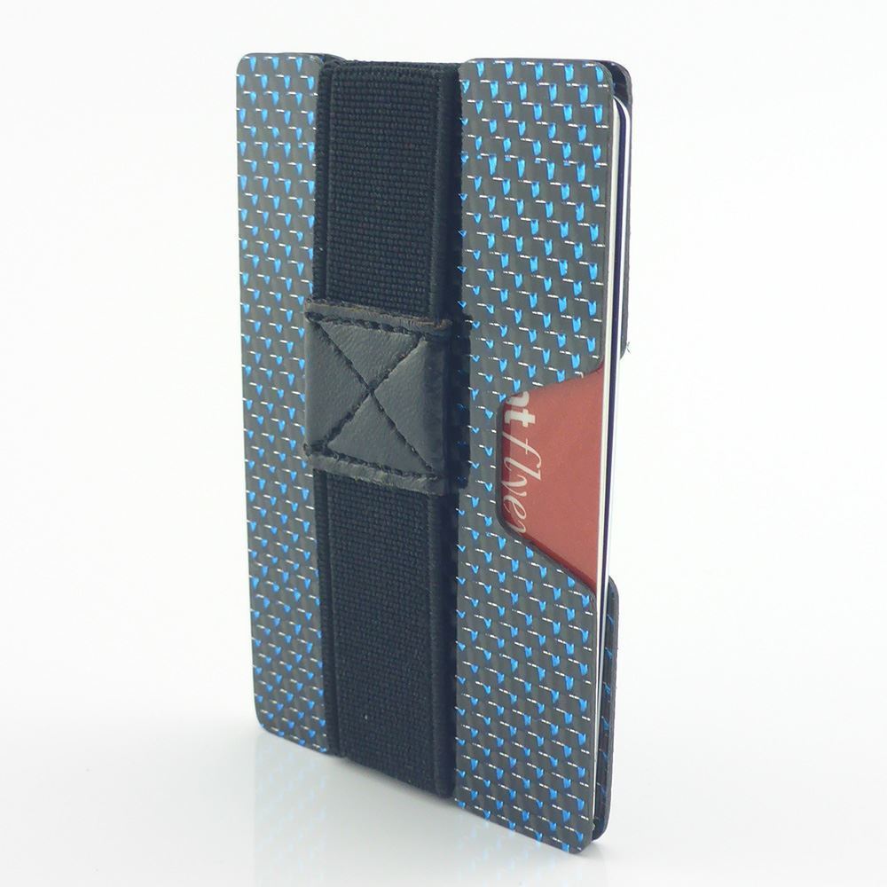 Carbon Fibre RFID protected Slim Card Wallet Money Clip Card Holder Minimalist - Picture 24 of 44