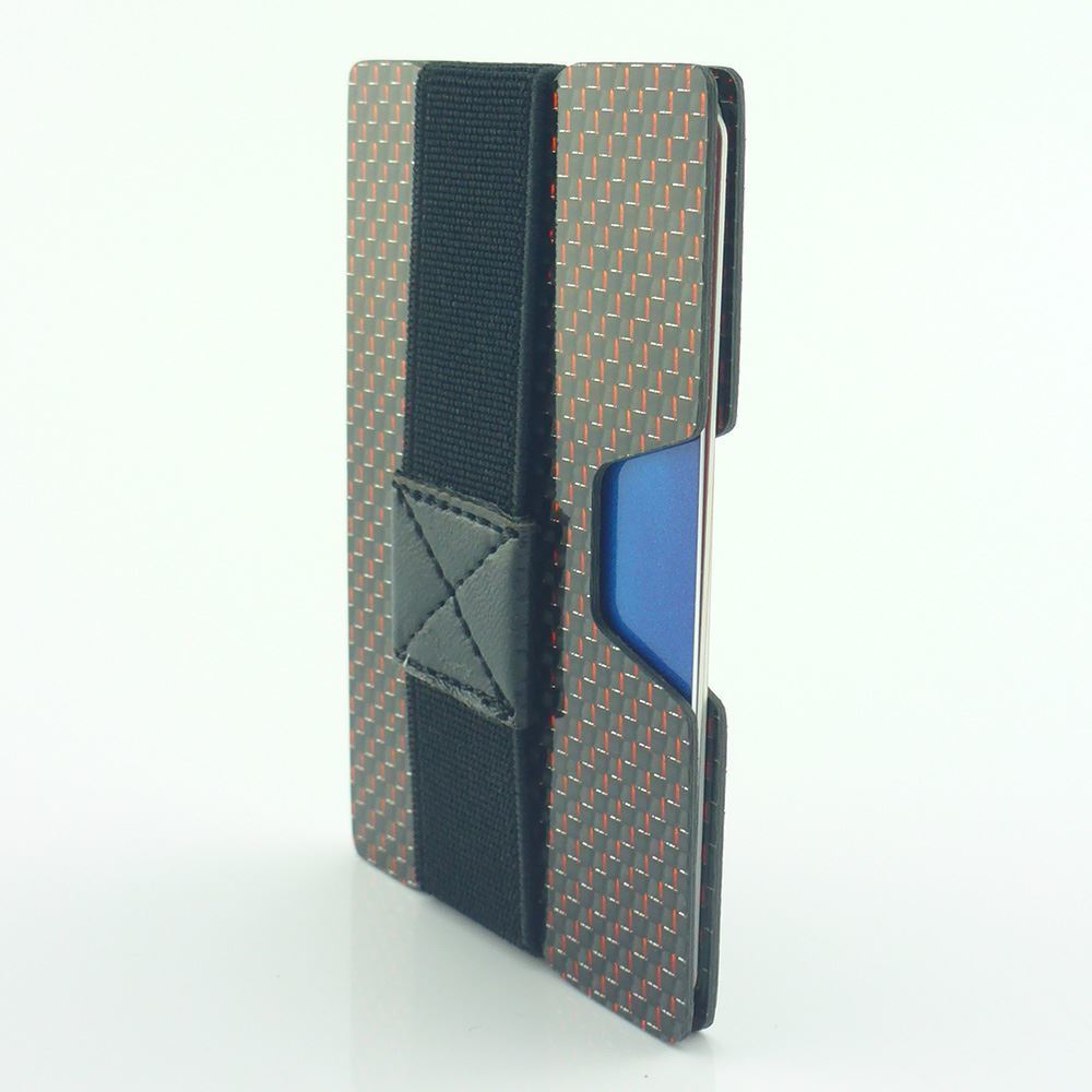 Carbon Fibre RFID protected Slim Card Wallet Money Clip Card Holder Minimalist - Picture 35 of 44