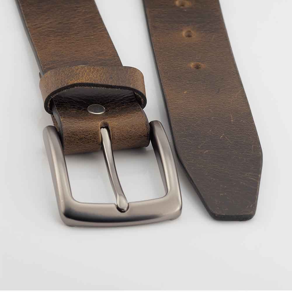 38mm Full Grain Veg Tan Leather Belt With Detachable Buckle - 1 5