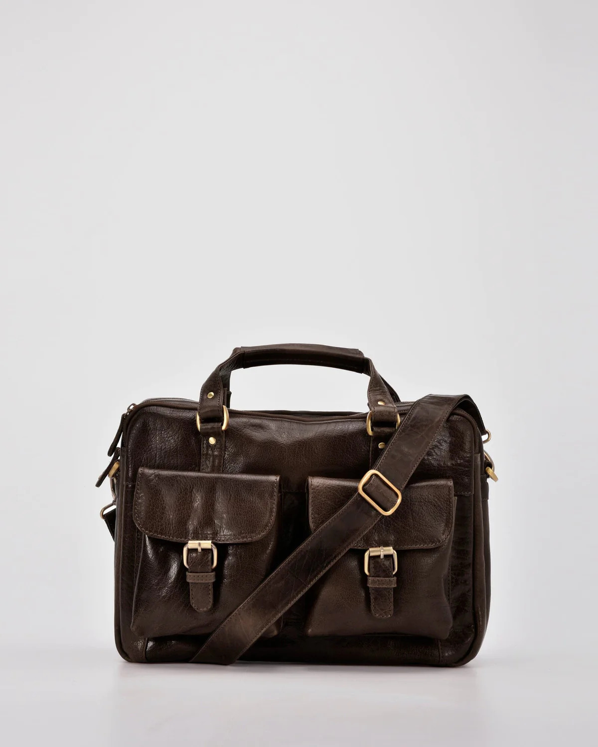 Men&#39;s Real Leather Messenger Shoulder Laptop Satchel Travel Briefcase Bag