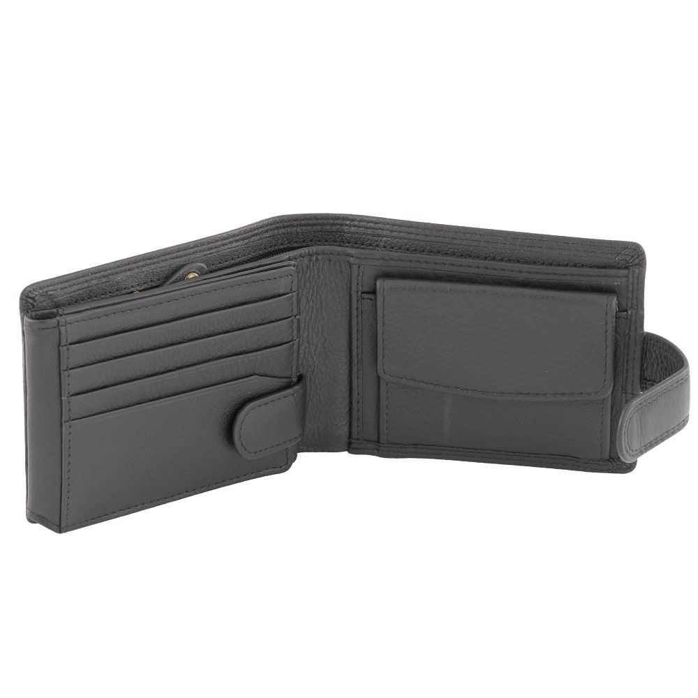 Mens soft leather wallet with coin pocket sale