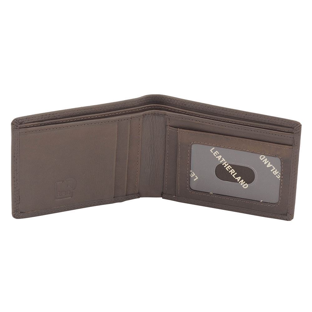 Men's Small Slim Wallet Genuine Soft Veg Tanned Leather RFID Blocking New - Picture 26 of 36