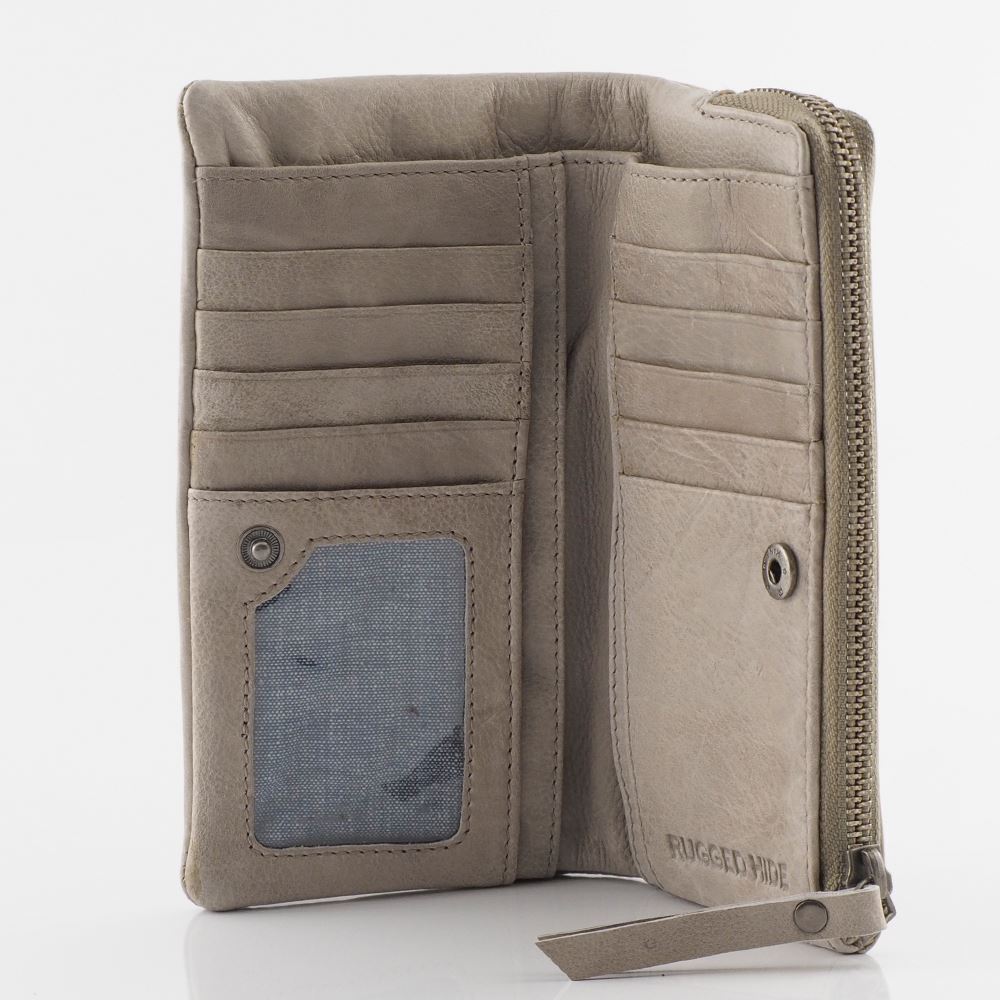 RFID Women Genuine Leather Rugged Hide Long Wallet