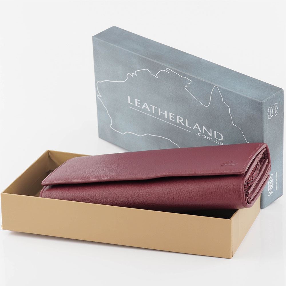 RFID Women s Genuine Full Grain Soft Leather Ladies Long Wallet Purse
