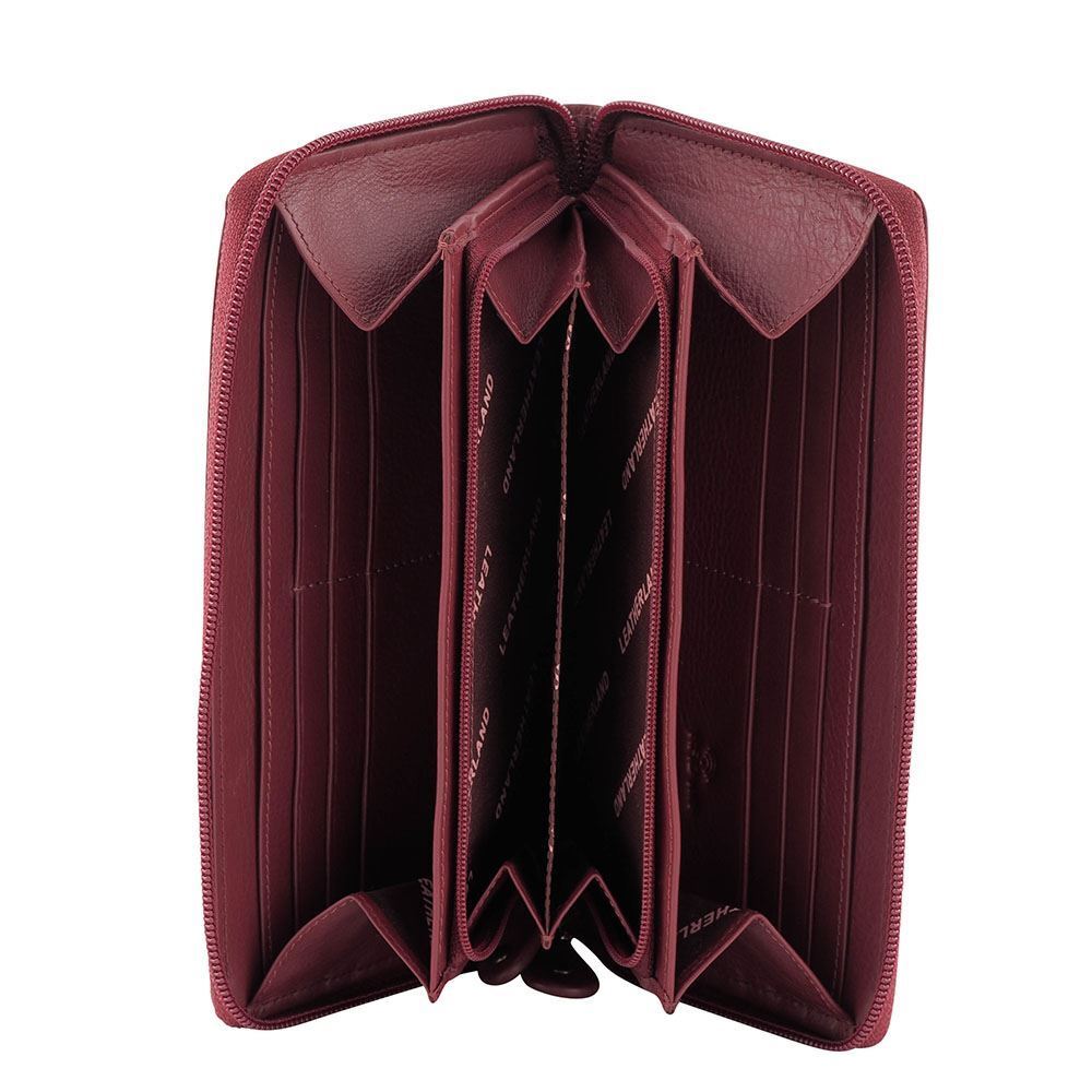 Women’s Natural Premium Cowhide Soft Leather, Zip around wallet Purse Eden - Picture 39 of 48