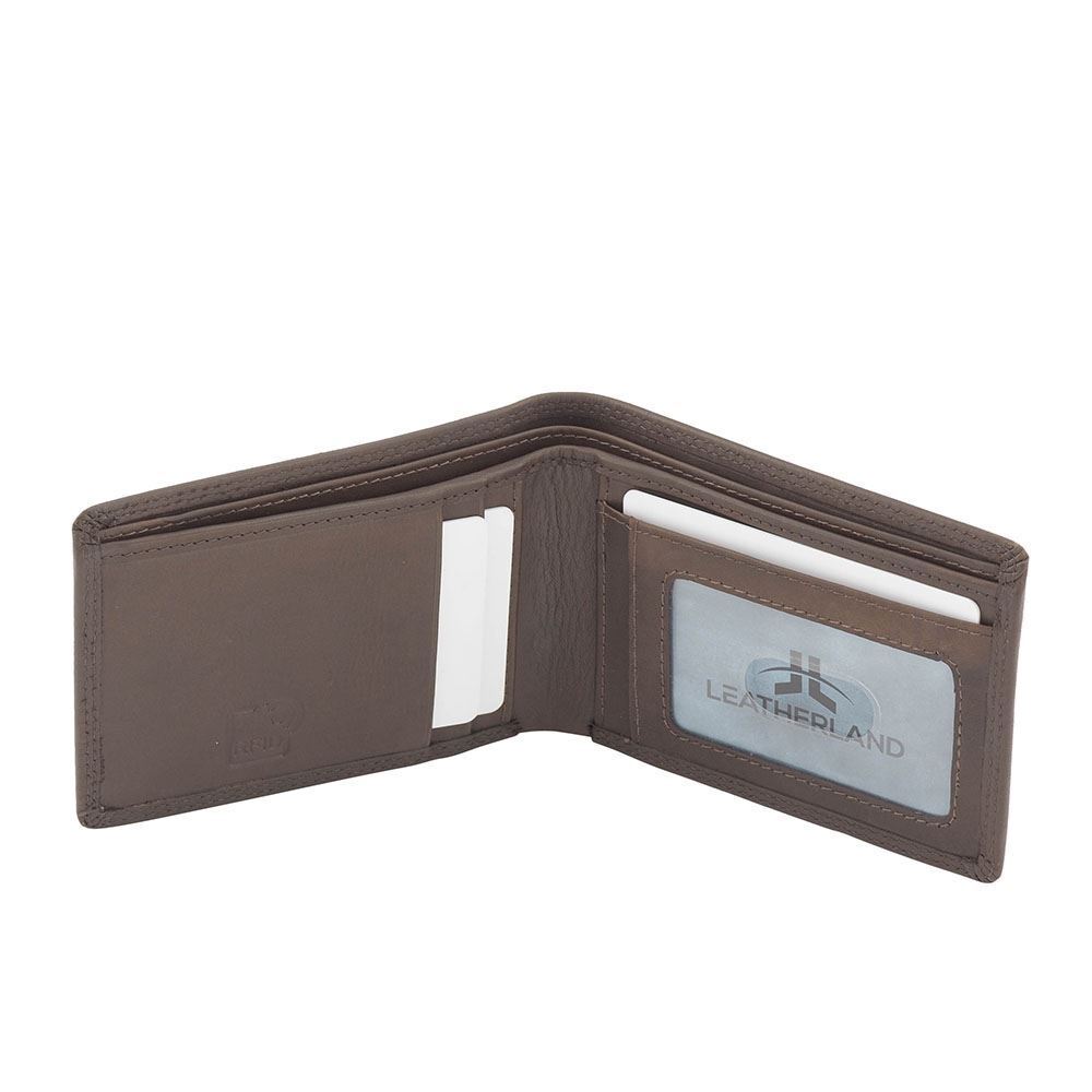 Men's Small Slim Wallet Genuine Soft Veg Tanned Leather RFID Blocking New - Picture 27 of 36