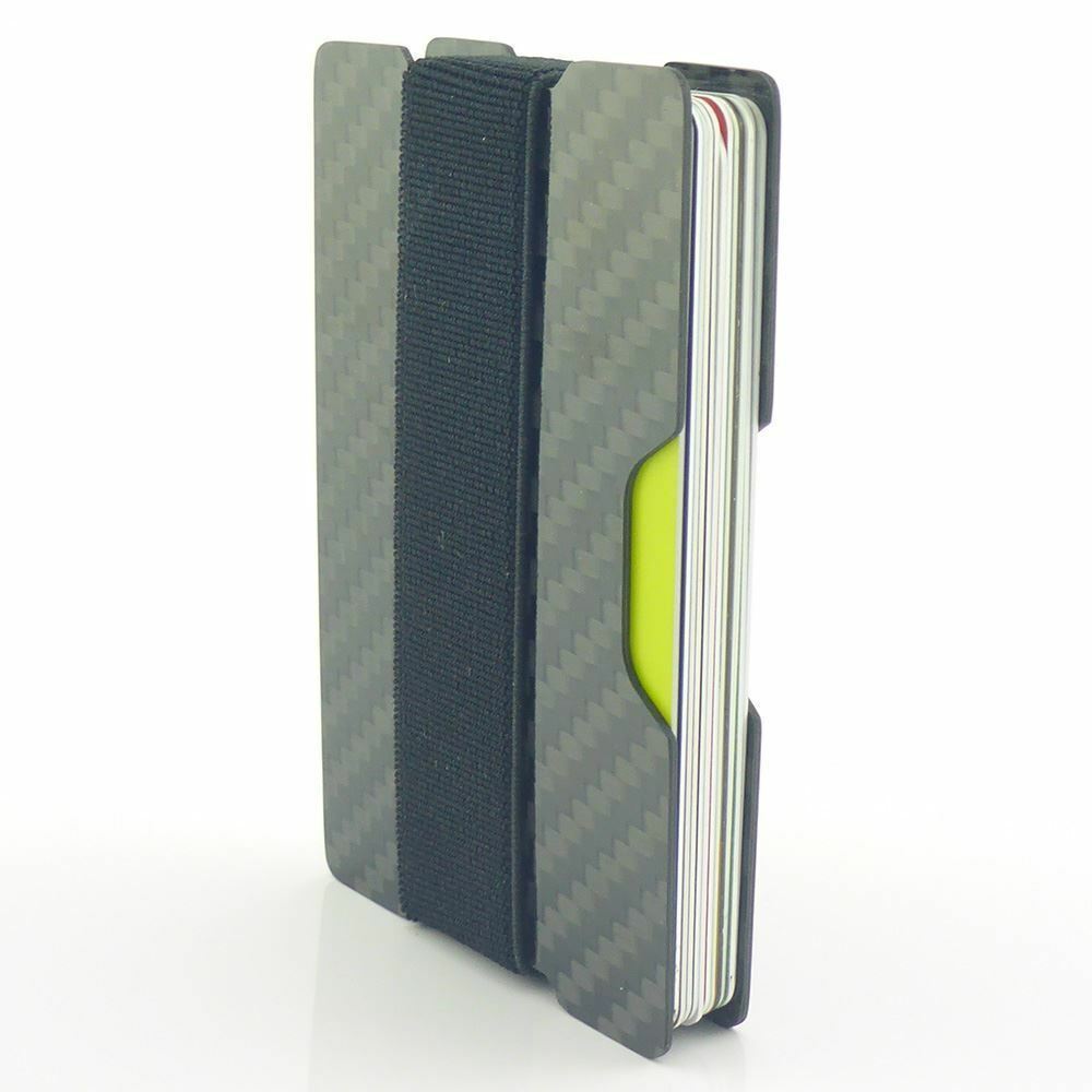 Carbon Fibre RFID protected Slim Card Wallet Money Clip Card Holder Minimalist - Picture 12 of 44