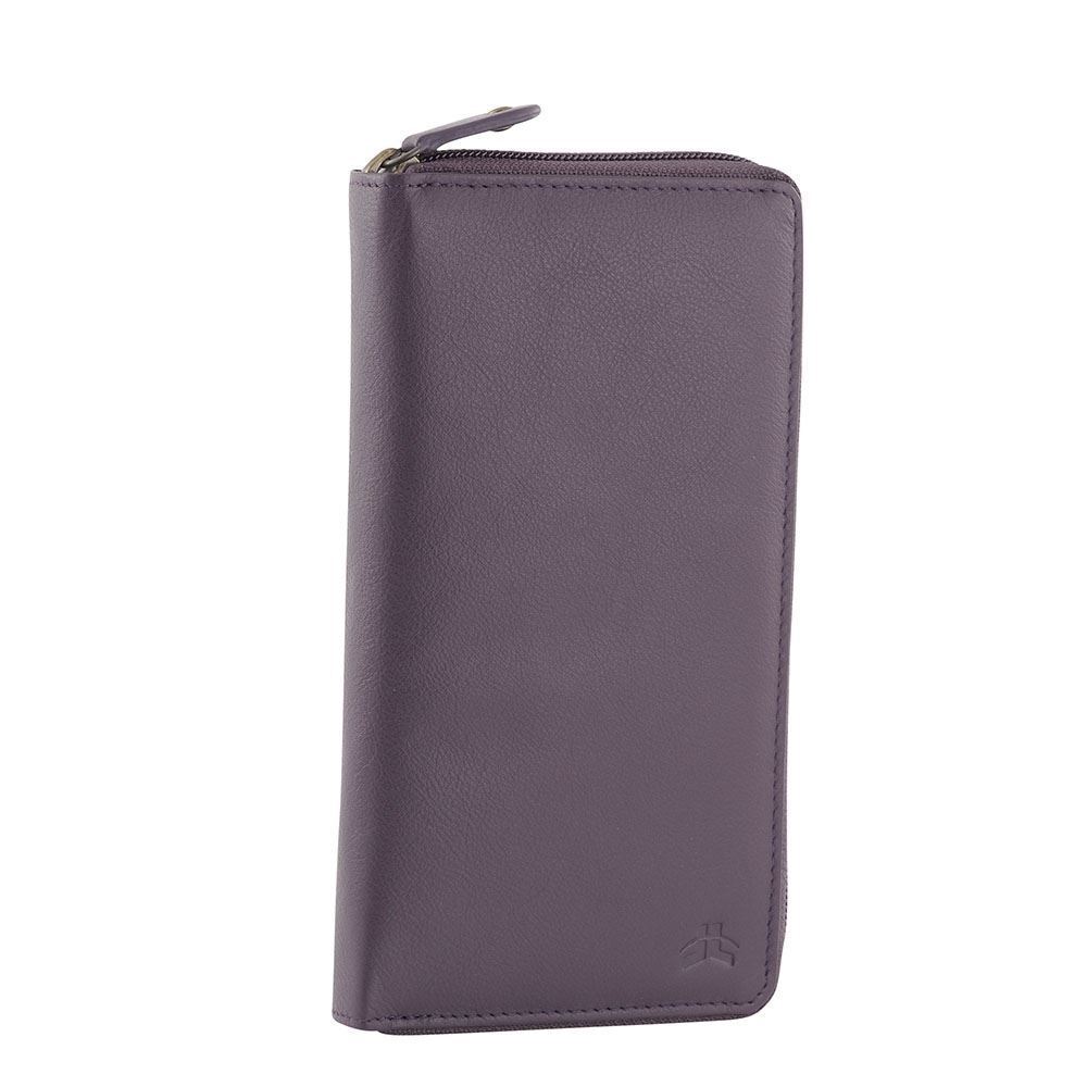 Women’s Natural Premium Cowhide Soft Leather, Zip around wallet Purse Eden - Picture 25 of 48