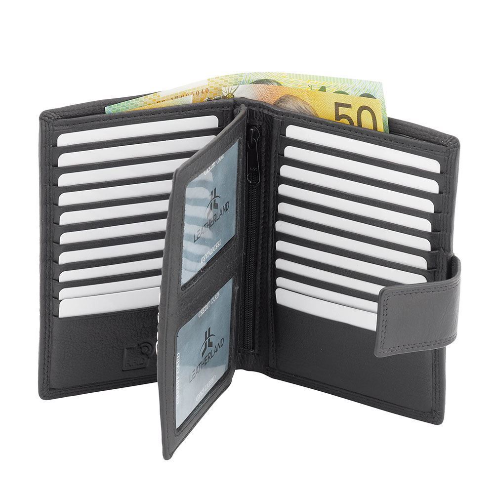 New Genuine Full Grain Leather Unisex RFID Cards Wallet Purse