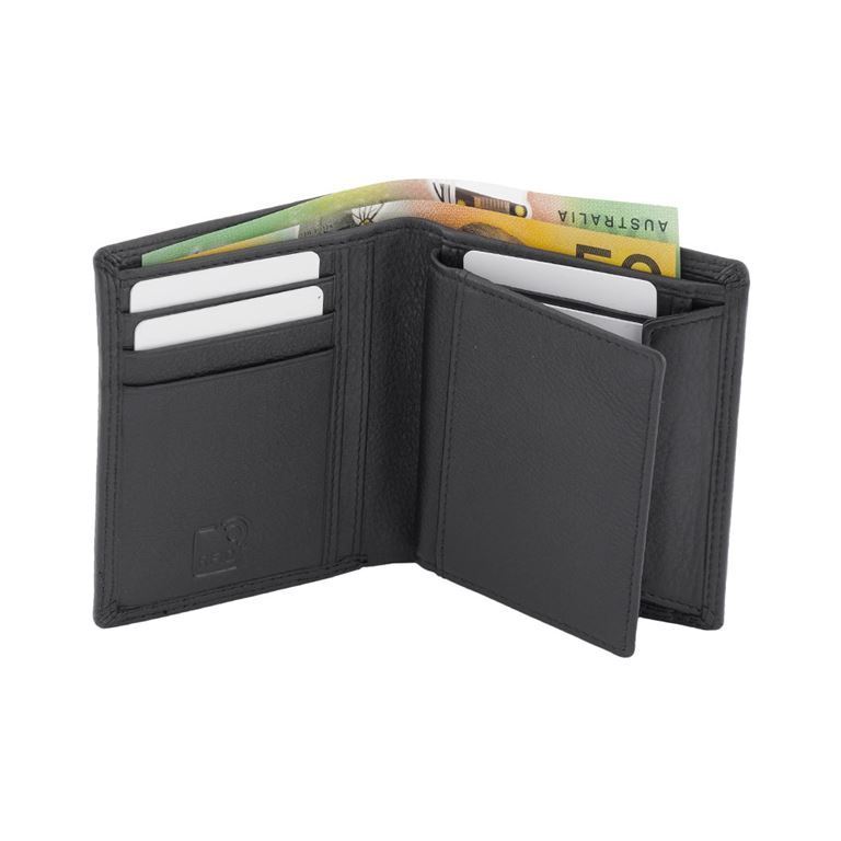 Men's Genuine Leather Money Clip Slim Design 9 Credit Card Slots ID Holder Black 
