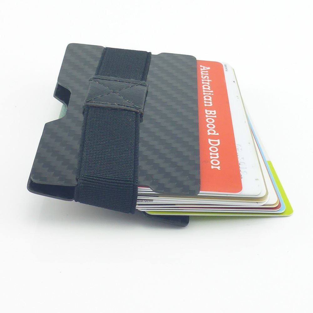 Carbon Fibre RFID protected Slim Card Wallet Money Clip Card Holder Minimalist - Picture 17 of 44