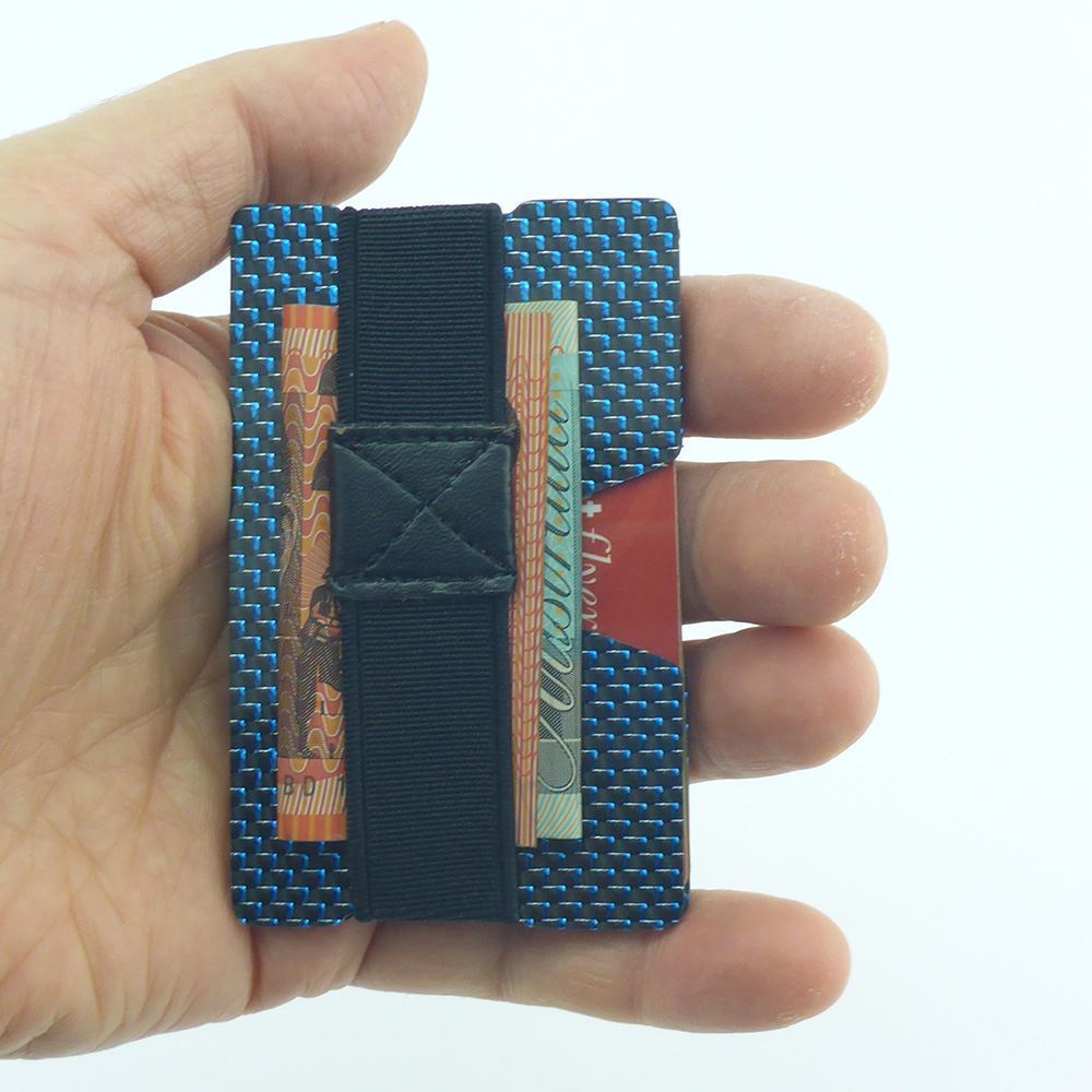 Carbon Fibre RFID protected Slim Card Wallet Money Clip Card Holder Minimalist - Picture 21 of 44