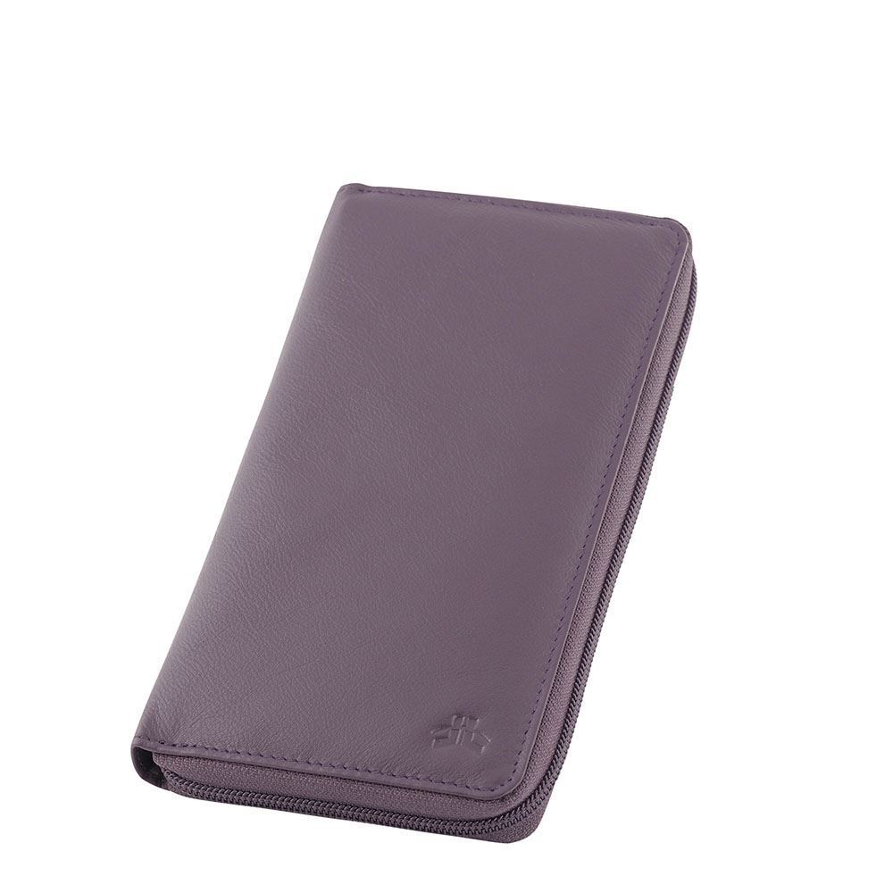 Women’s Natural Premium Cowhide Soft Leather, Zip around wallet Purse Eden - Picture 34 of 48