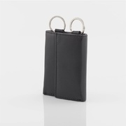 Genuine Full Grain Leather Key Holder Case 6 Keys Wallet Black 079KR-2