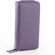 Long Women Genuine Leather Double Zip Wallet Purse 366