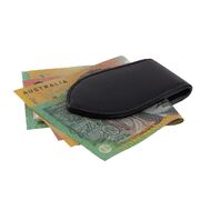 Money Clip Magnet Note bill holder Genuine Leather Card Holder New Black Red