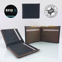 RFID Men's Genuine Full Grain Premium Leather RFID Protected Large Wallet New59211