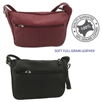Full Grain Soft Leather Womens Shoulder Messenger Bag Handbag