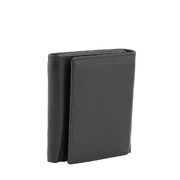 3 Fold Full Grain Soft Leather Wallet Black 