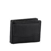 Genuine Cowhide Leather Money Clip, Coins,Cards RFID Wallet Black