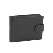 Full Grain Leather Large Double Wallet Black