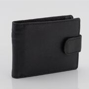 Full Grain Leather Wallet Black RFID Protection 7 Cards, BK-98, Oran