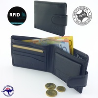 RFID Genuine Men’s Soft Leather RFID Protected 4 Cards Wallet with Coins New