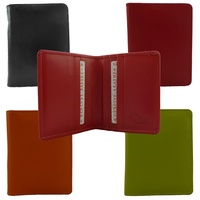 New Genuine Full Grain Leather Mens Womens Multi Colors Slim Card Wallet CH-358