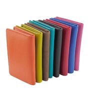 New Genuine Full Grain Leather Mens Womens Multi Colors Slim Card Wallet RFID