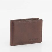 Genuine Men's Rugged Leather Small Slim RFID Wallet