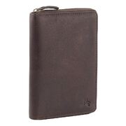 Unisex Men’s Women’s RFID Genuine Leather Wallet Zipper Clutch Purse Rugged Hide