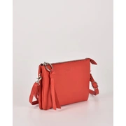 Lily- Double Zip Compartment Premium Soft Leather Crossbody Bag