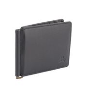 RFID Genuine Cowhide Soft Leather Men's Money Clip Wallet Black