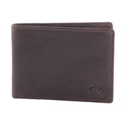 Genuine Men's Rugged Hide Leather RFID Small Wallet Tan