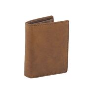 Unisex RFID Blocking Rugged Leather Compact Bifold Wallet