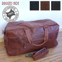 Genuine Real Rugged Hide Leather Unisex Holdall Travel Sports Duffle Cabin Shoulder Bag