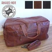 Genuine Real Rugged Hide Leather Unisex Holdall Travel Sports Duffle Cabin Shoulder Bag