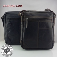 Unisex Genuine Leather Business Messenger Shoulder Bag Crossbody