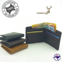 Men’s Genuine Premium Cowhide RUGGED HIDE Leather Slim Wallet