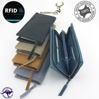 Women’s RFID Genuine Leather Long Wallet Zipper Clutch Purse Lady Rugged New
