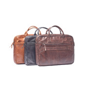 Unisex Genuine Leather large size Briefcase Business Laptop Shoulder Messenger Bag