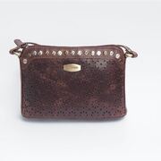 Women’s Small Sling Travel Crossbody Genuine Laser cut Leather Bag
