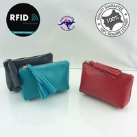 RFID Men Women Genuine Leather Large Wallet Lady Card Holder Zip Coin Purse New
