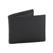 New Genuine Full Grain Premium Soft Cowhide Leather RFID Protected Wallet Black 
