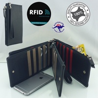 Genuine Leather Unisex Bifold Card RFID Protedted Wallet