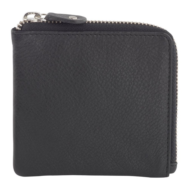 RFID Unisex Genuine Soft Leather Compact Slim Wallet Card Holder Zip Purse