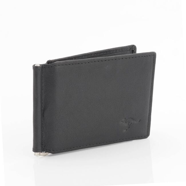 RFID Genuine Cowhide Rugged Leather Men Money Clip Wallet