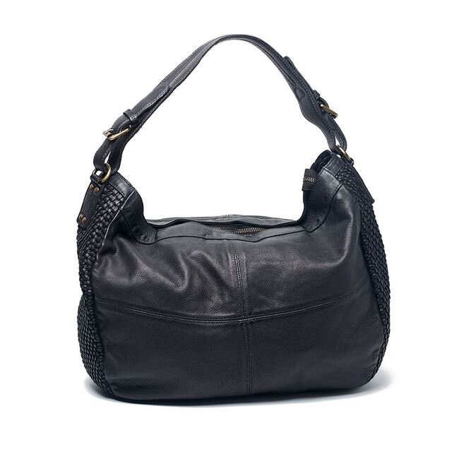 Gray leather deals hobo bag